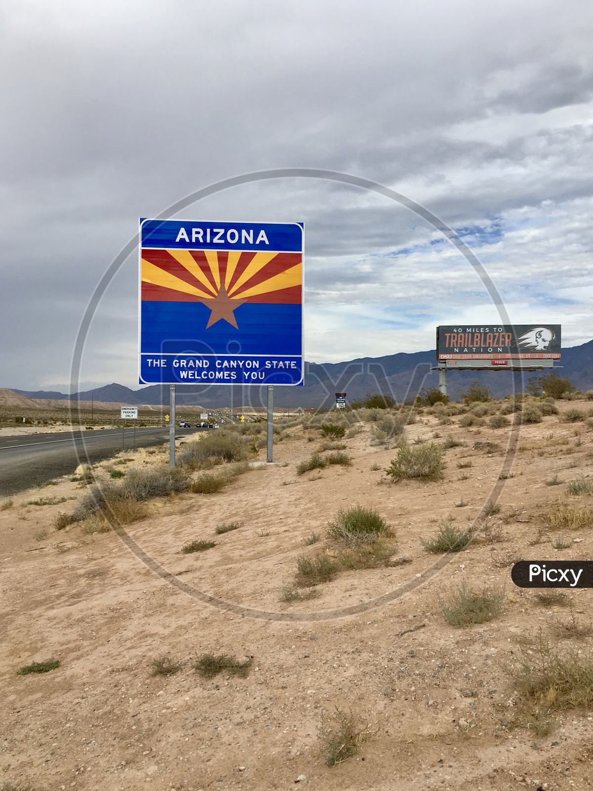 Arizona State Welcome Sign Board