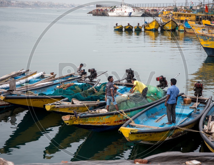 fishermen in the harbour