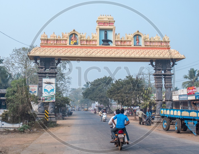 Draksharamam temple entrance road