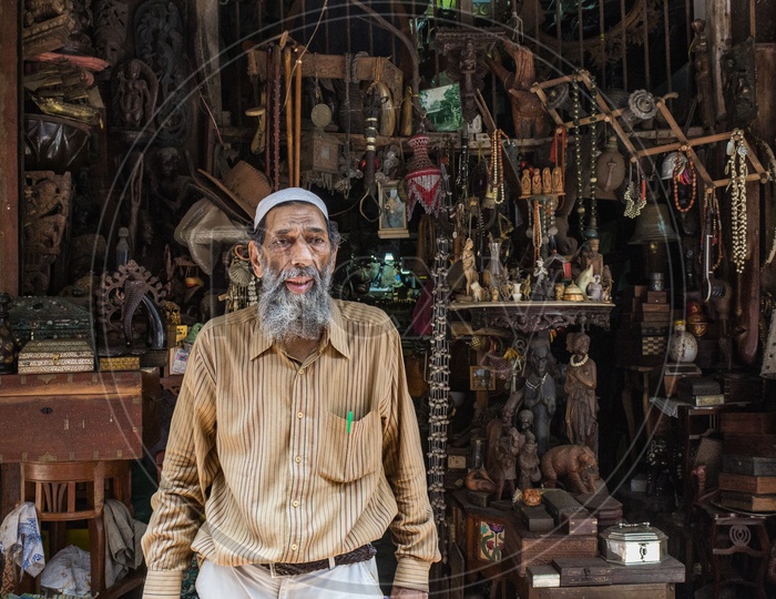 An antique shop owner