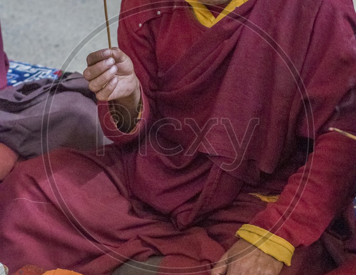 Buddhist Monk in Soma Gompa, Leh