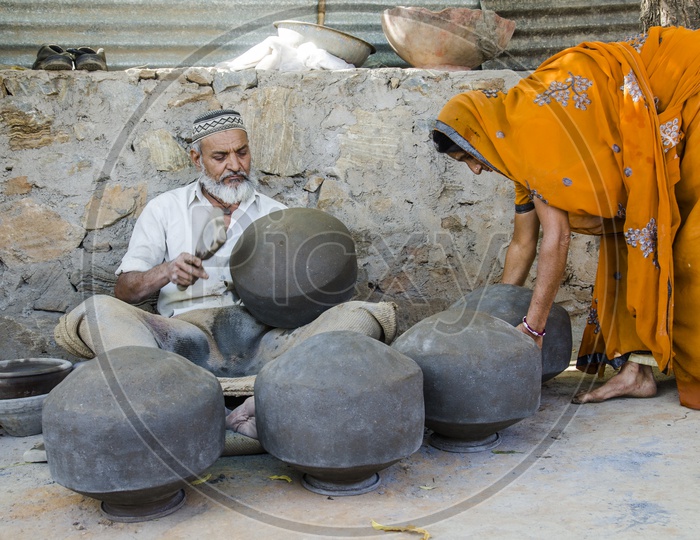 Clay pots in Mount Abu