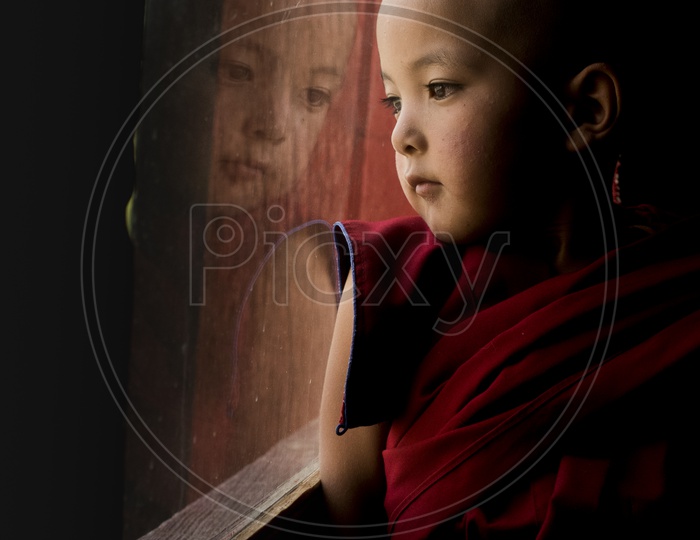 Child Buddhist Monk in Thikse Monastery