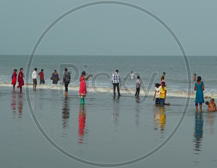 People at Kakinada Beach