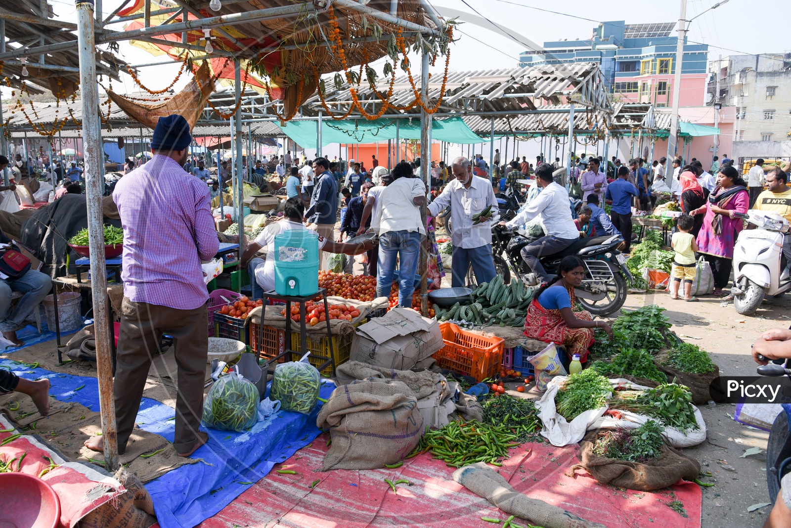 Busy vegetable market
