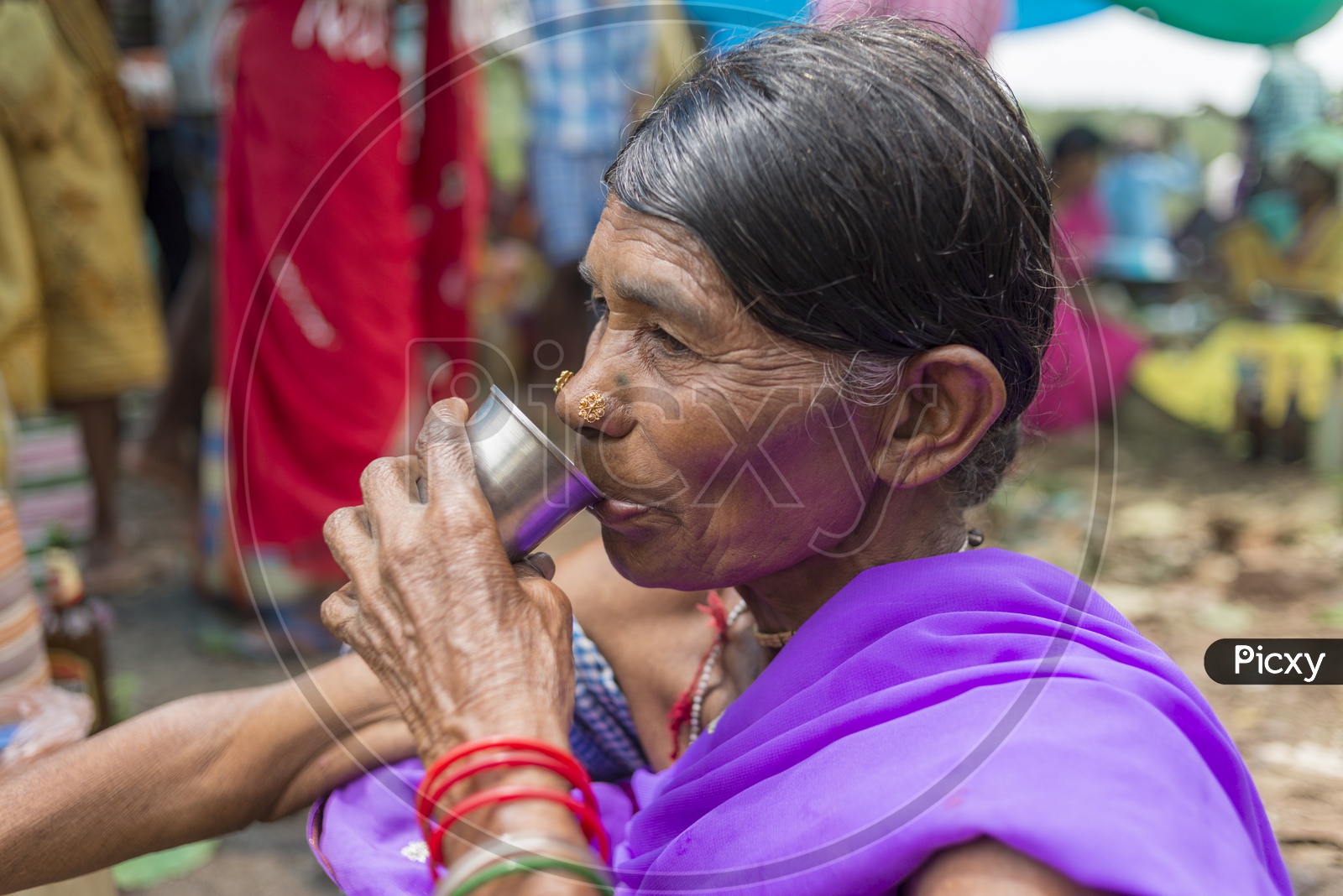 Tribal Women in Local Tribal People Market