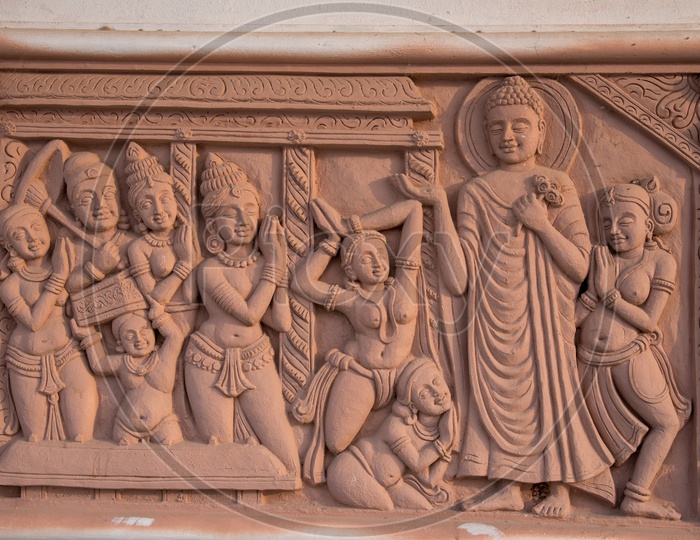 Sculptures at Dhyana Buddha Park, Amaravati.