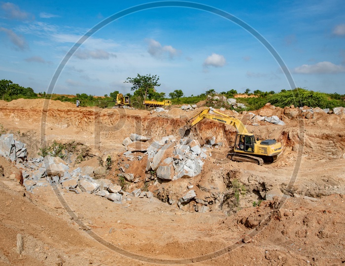Excavation works at a village near Peddagudem Village