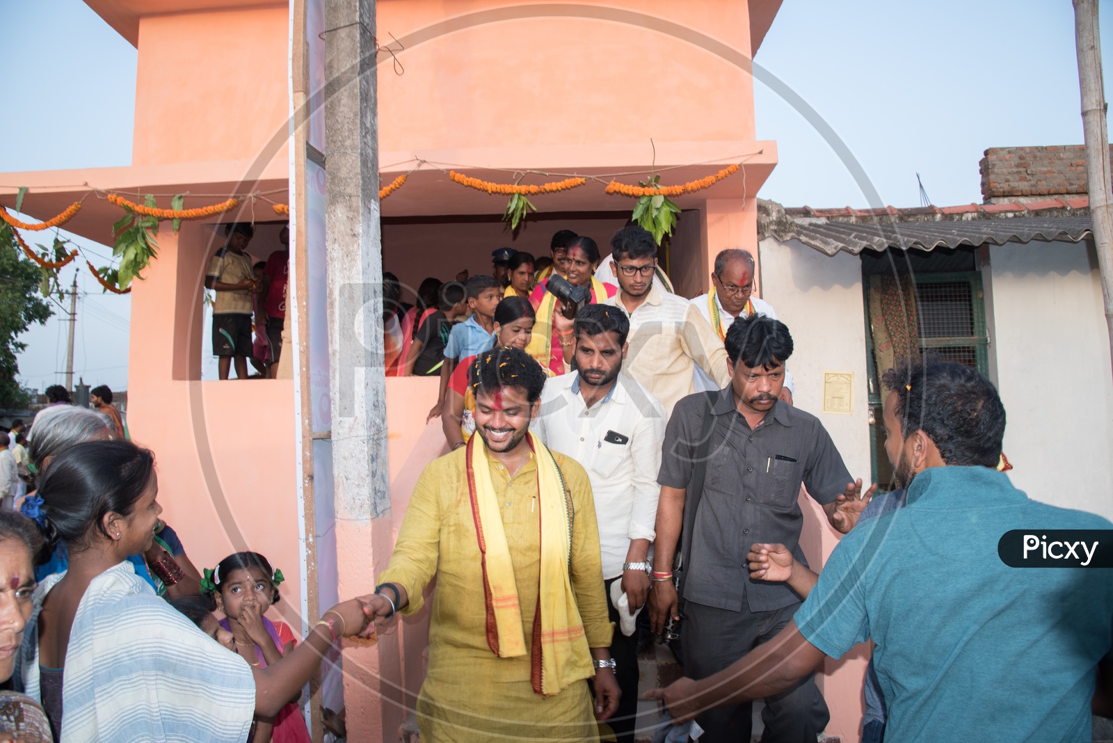 Ram Mohan Naidu,MP Srikakulam,  talking to the locals of Telukunchi,Ichapuram.