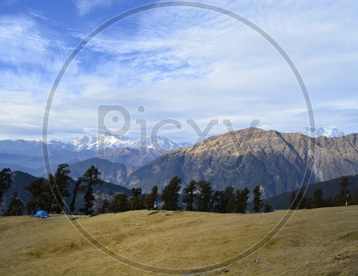 Himalayas as seen from Chopta