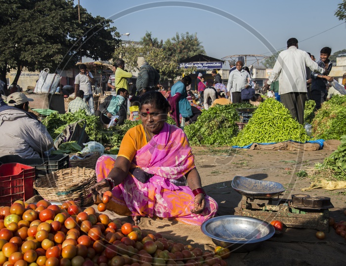 Vegetable Vendor at Gudimalkapur Flower Market