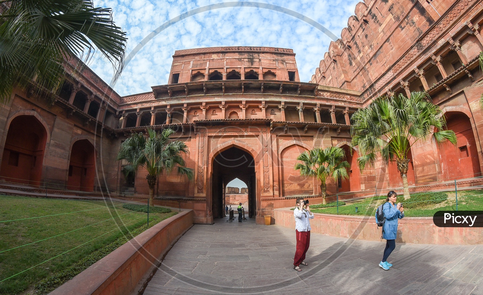 Foreign Tourists at Agra Fort