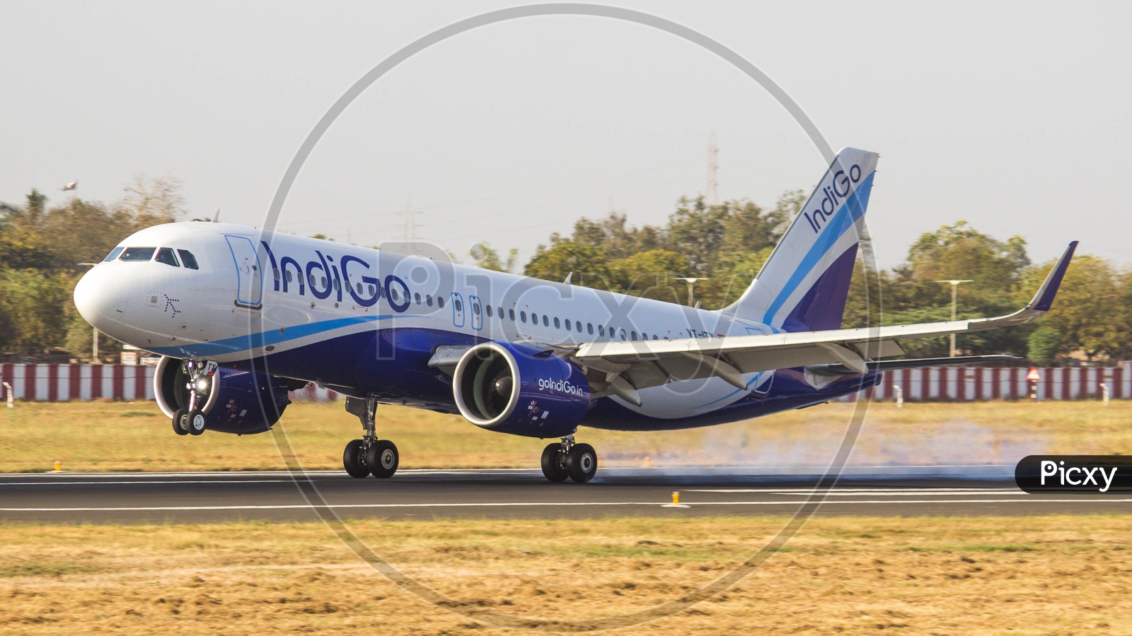 IndiGo A320 TOUCHING DOWN AFTER COMPLETING ITS FLIGHT.