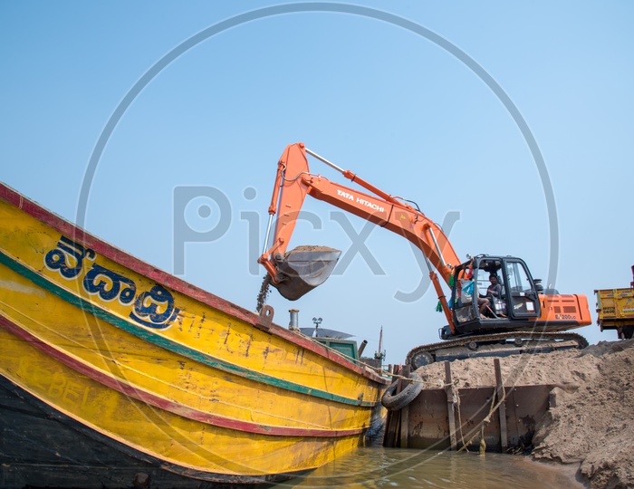 Unloading Sand from boat
