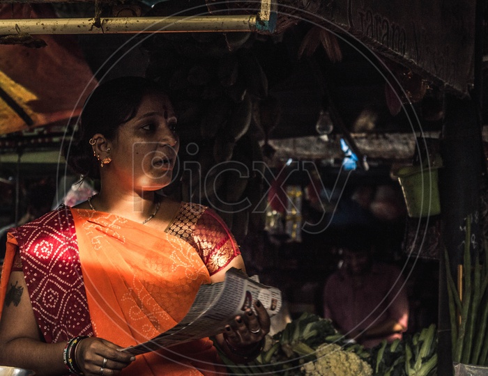 Woman at Vegetable Market