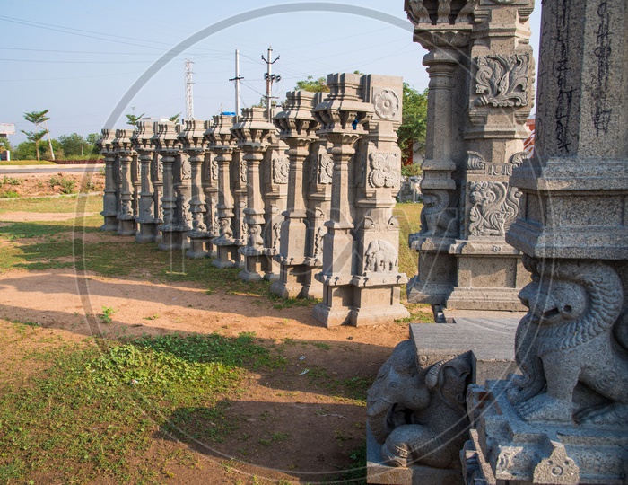 Engraved Pillars for Yadagirigutta Temple
