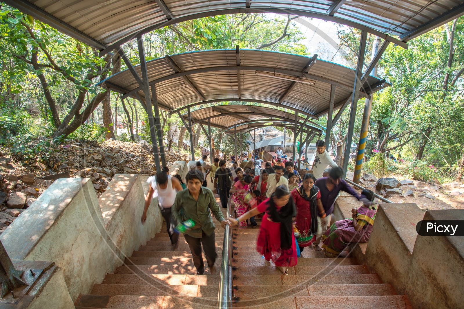 Pilgrims at  Lord Venkateswara Swamy Temple Walk way, Tirupati