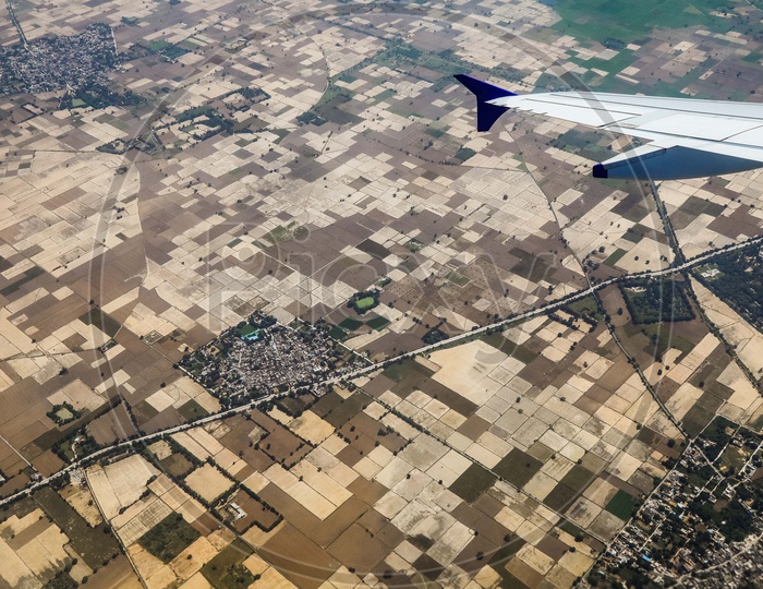 Landscape near delhi as seen from a flight
