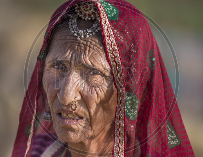 Rajasthani Old Woman in Nagaur Cattle Fair