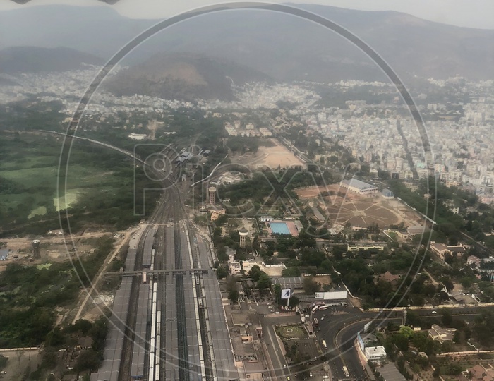 Aerial view of Visakhapatnam Railway Station