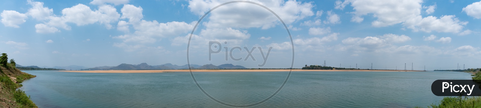 Panorama of River Godavari at Pattiseema, West Godavari