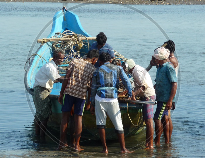 Fishermen Boat at Kakinada Beach