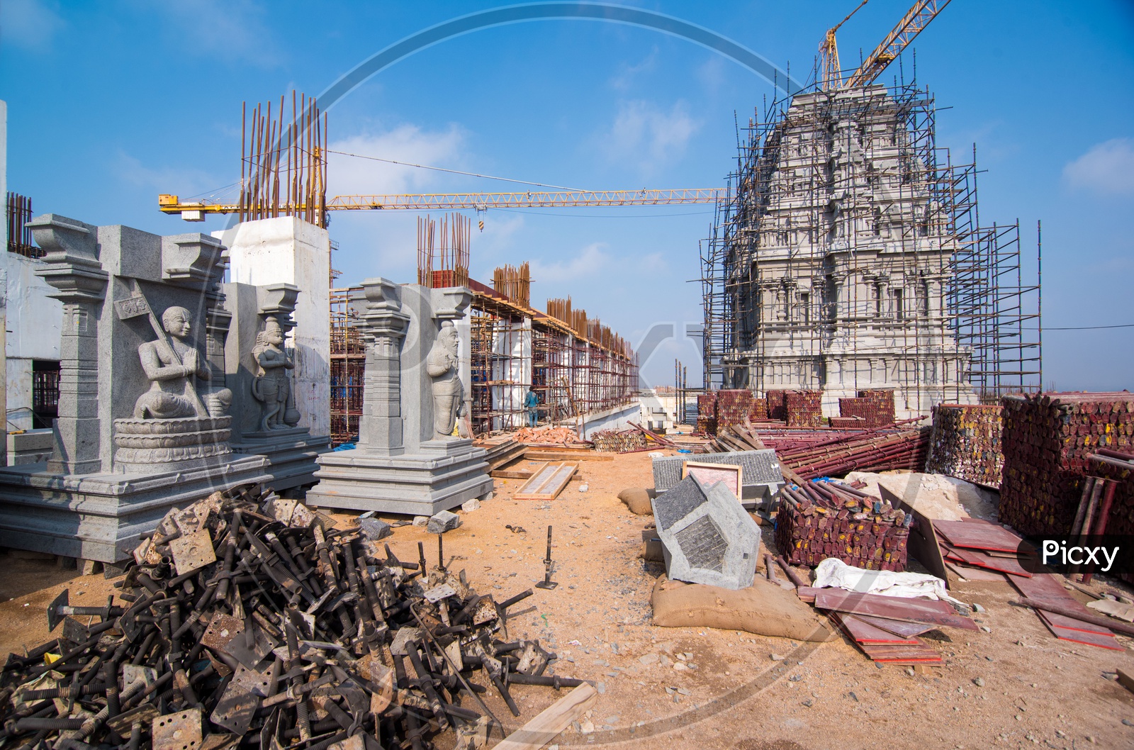 Image of Construction going at brisk pace of the new temple at