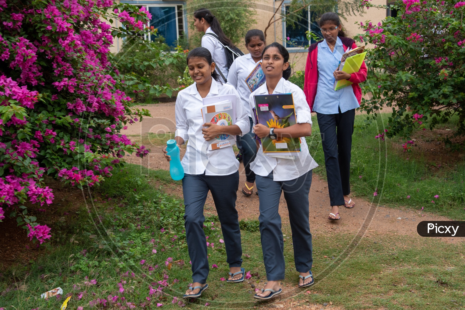 Students heading to examination hall at an Educational Institute in Hyderabad
