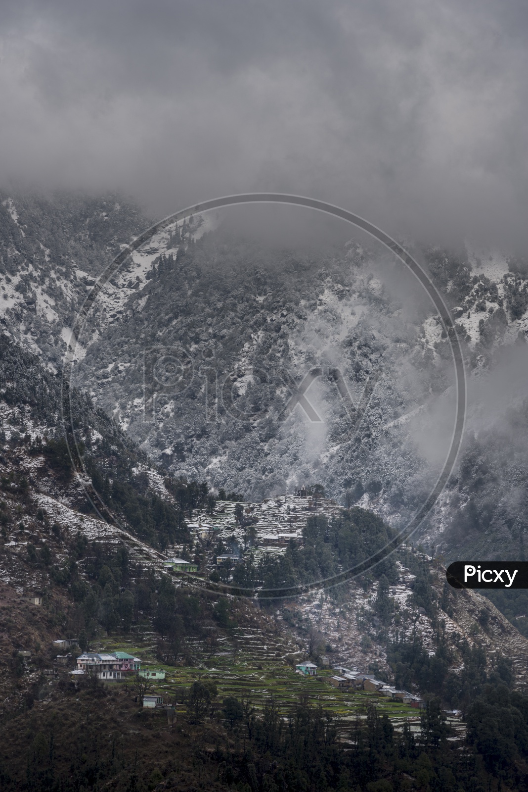 Snow Capped Mountains at Dharmasala, Himachal Pradesh