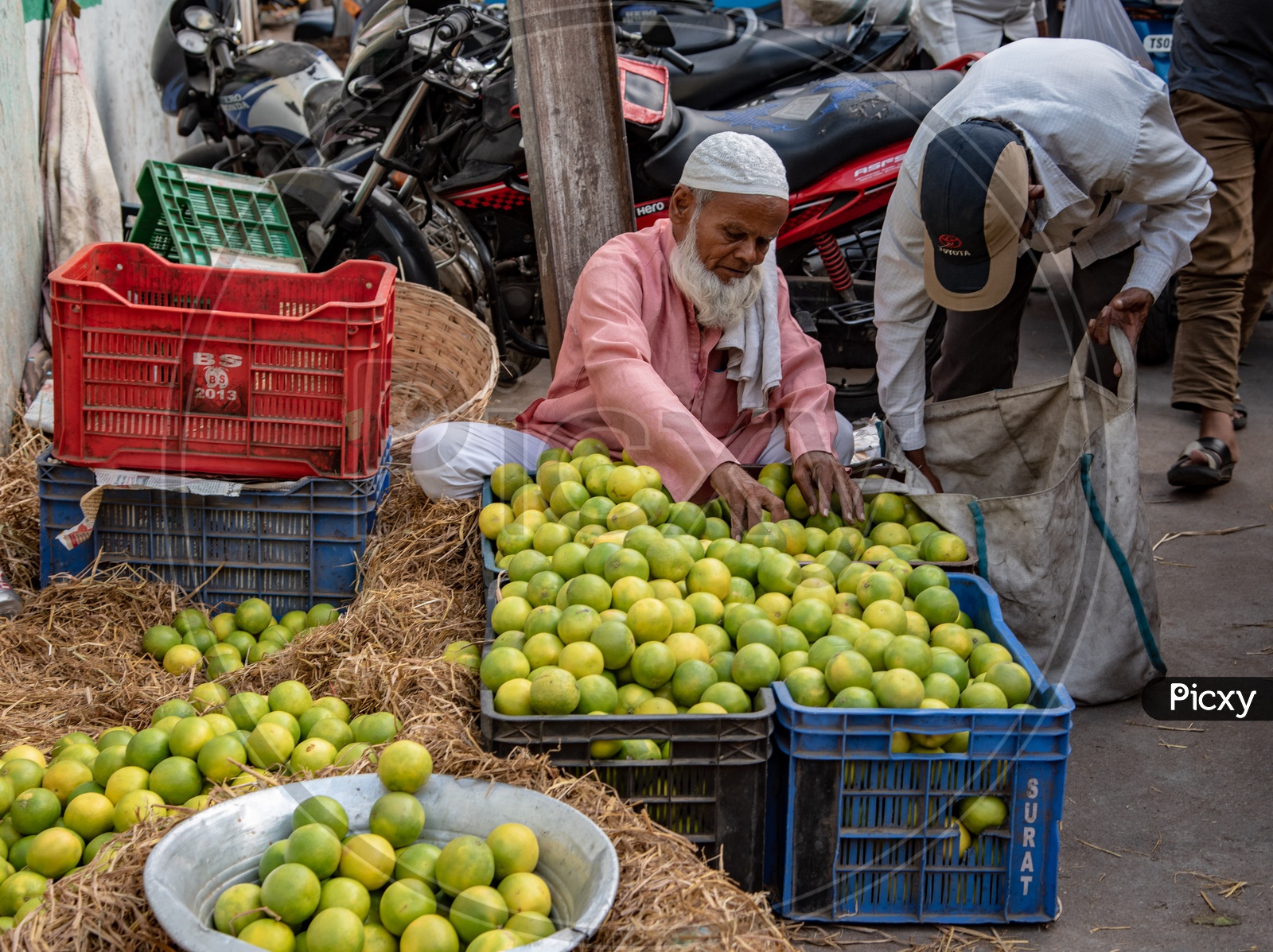Vendor selling Mosambi (Sweet Lime)