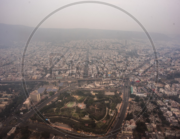 aerial view of central park of visakhapatnam