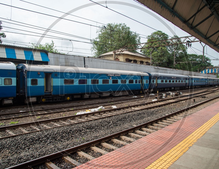 Indian Railways Passenger Express Train at Karjat Station
