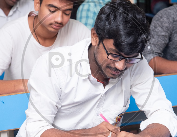 Student writing exam