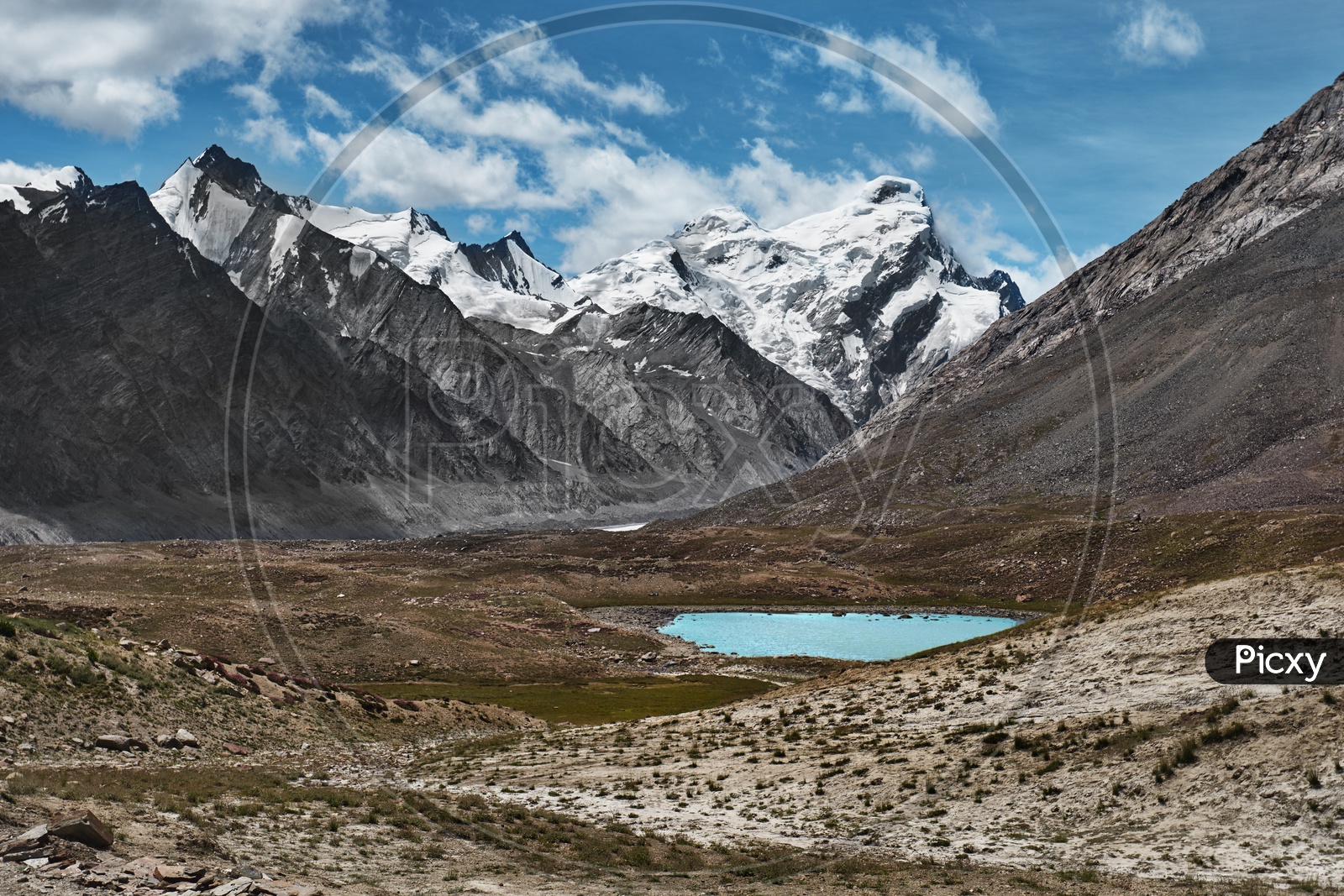 The Himalayas and a beautiful lake