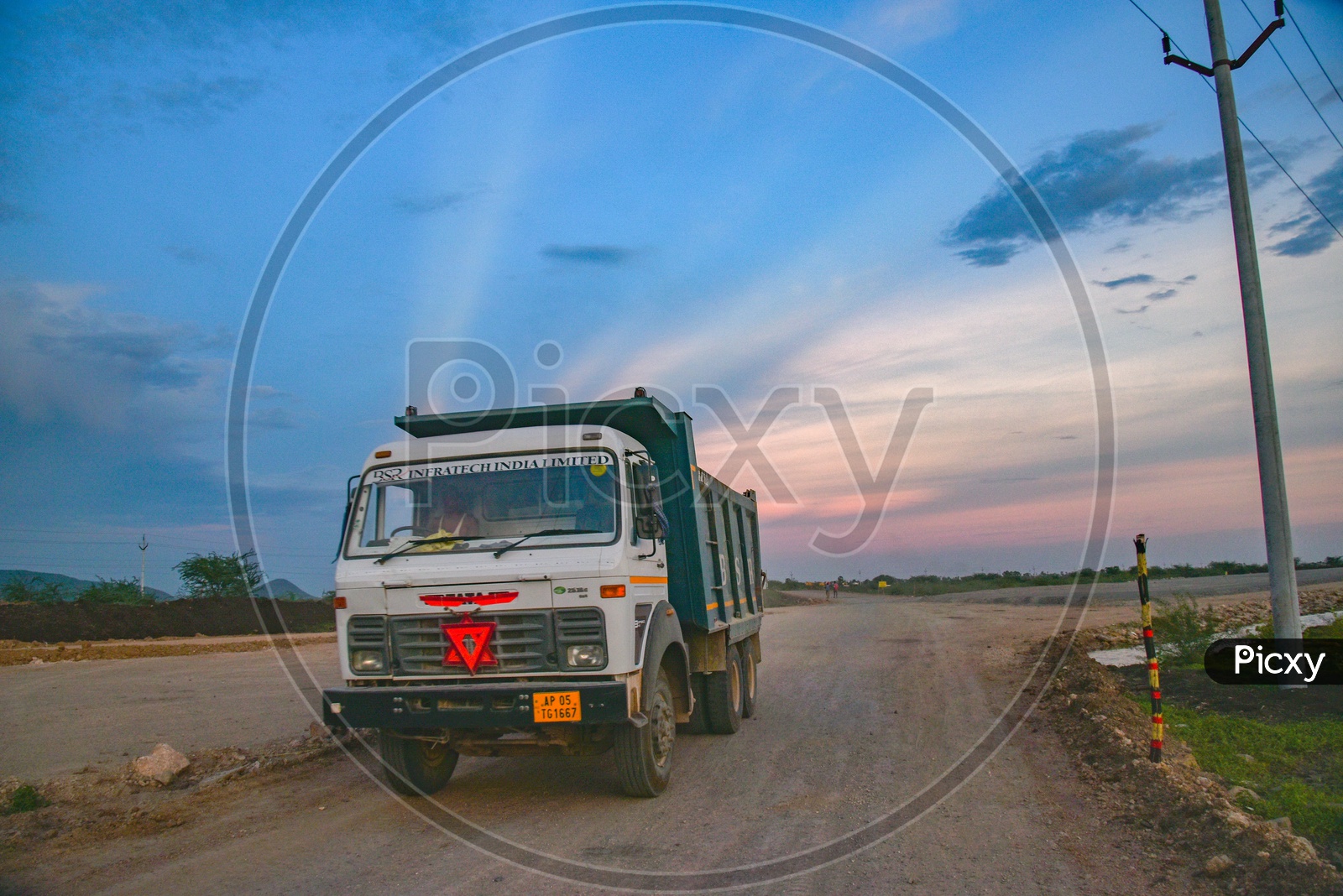 Road construction vehicles, Amaravati.