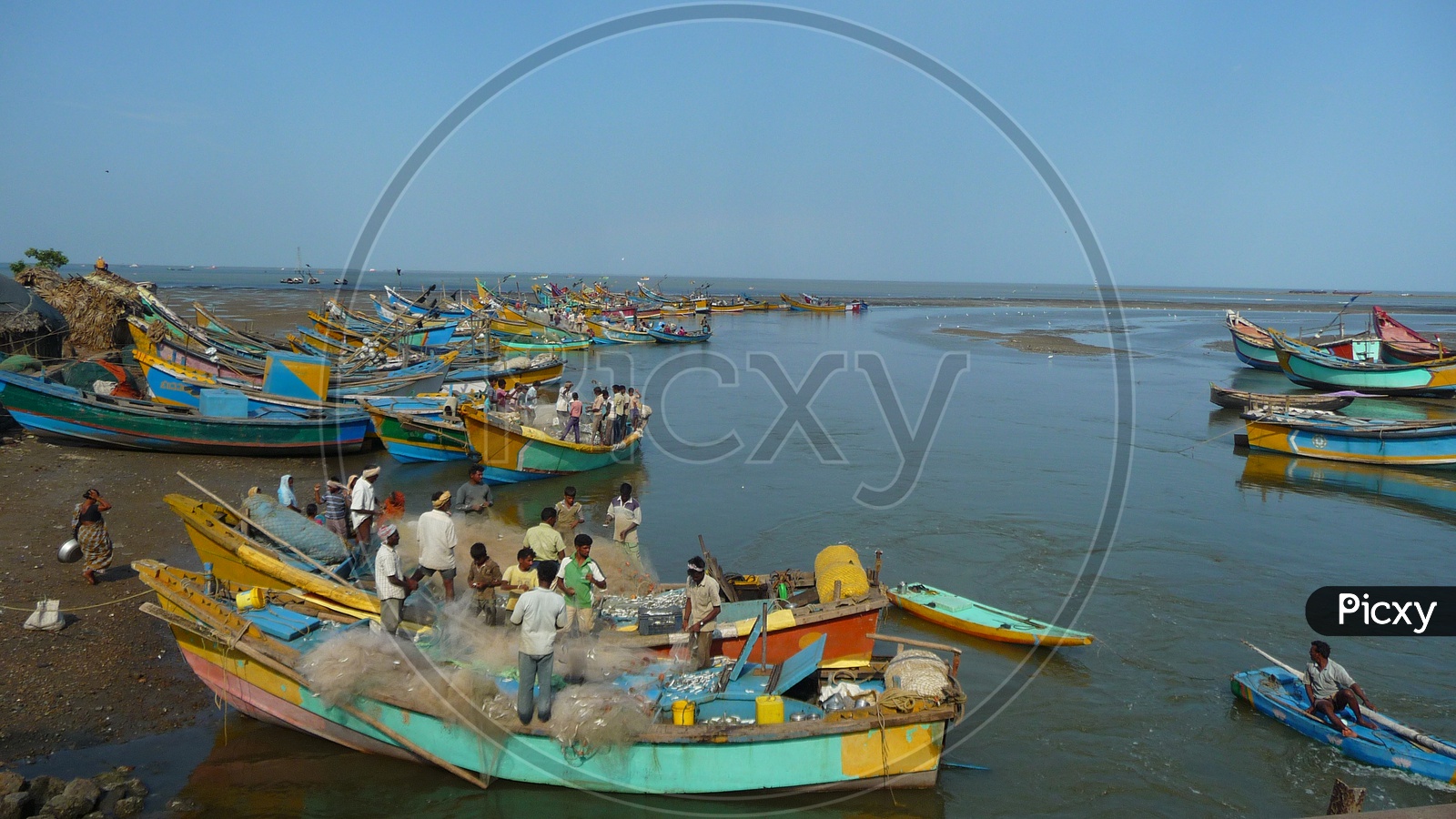 Fishermen Boats at Kakinada Beach