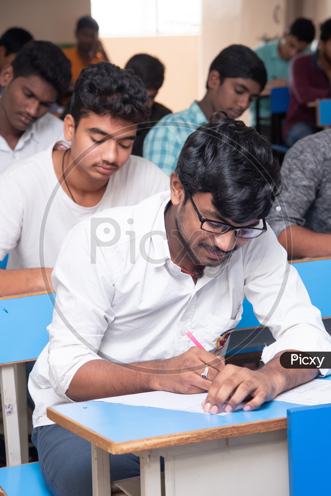 Student writing exam