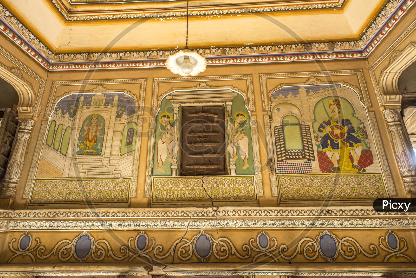 Image of Paintings in Havelis of Shekhawati, Rajasthan-WI956997-Picxy