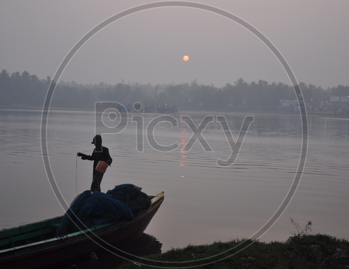 Sunrise and Fisherman Boats