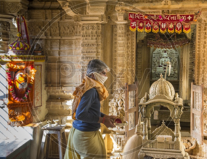 Hindu Priest in Jain Temple, Jaisalmer