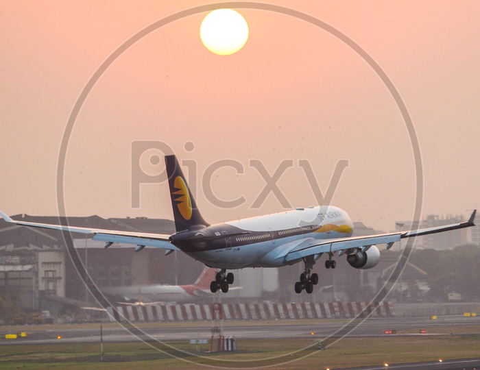 Jet Airways A330 coming in to land at BOM after completing its flight from Chennai.