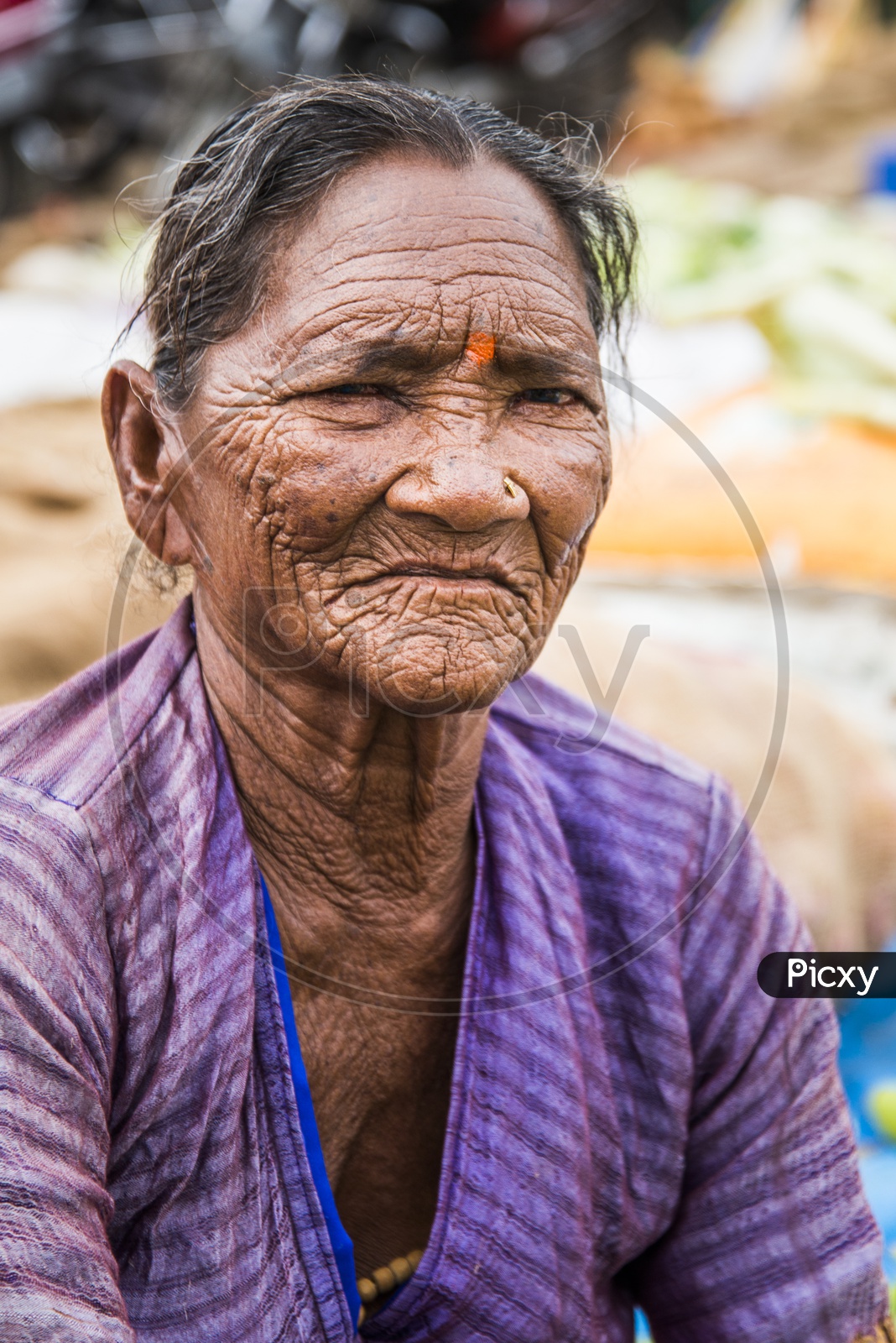 Old Woman at Gudimalkapur Flower Market