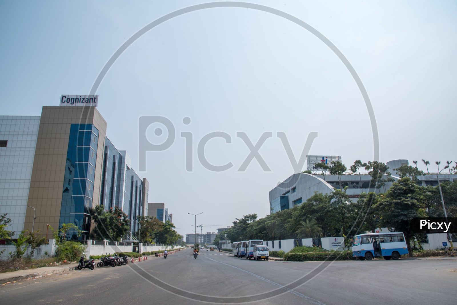 A cross road at Cognizant and Hexaware buildings,siruseri,SIPCOT IT Park,Chennai.