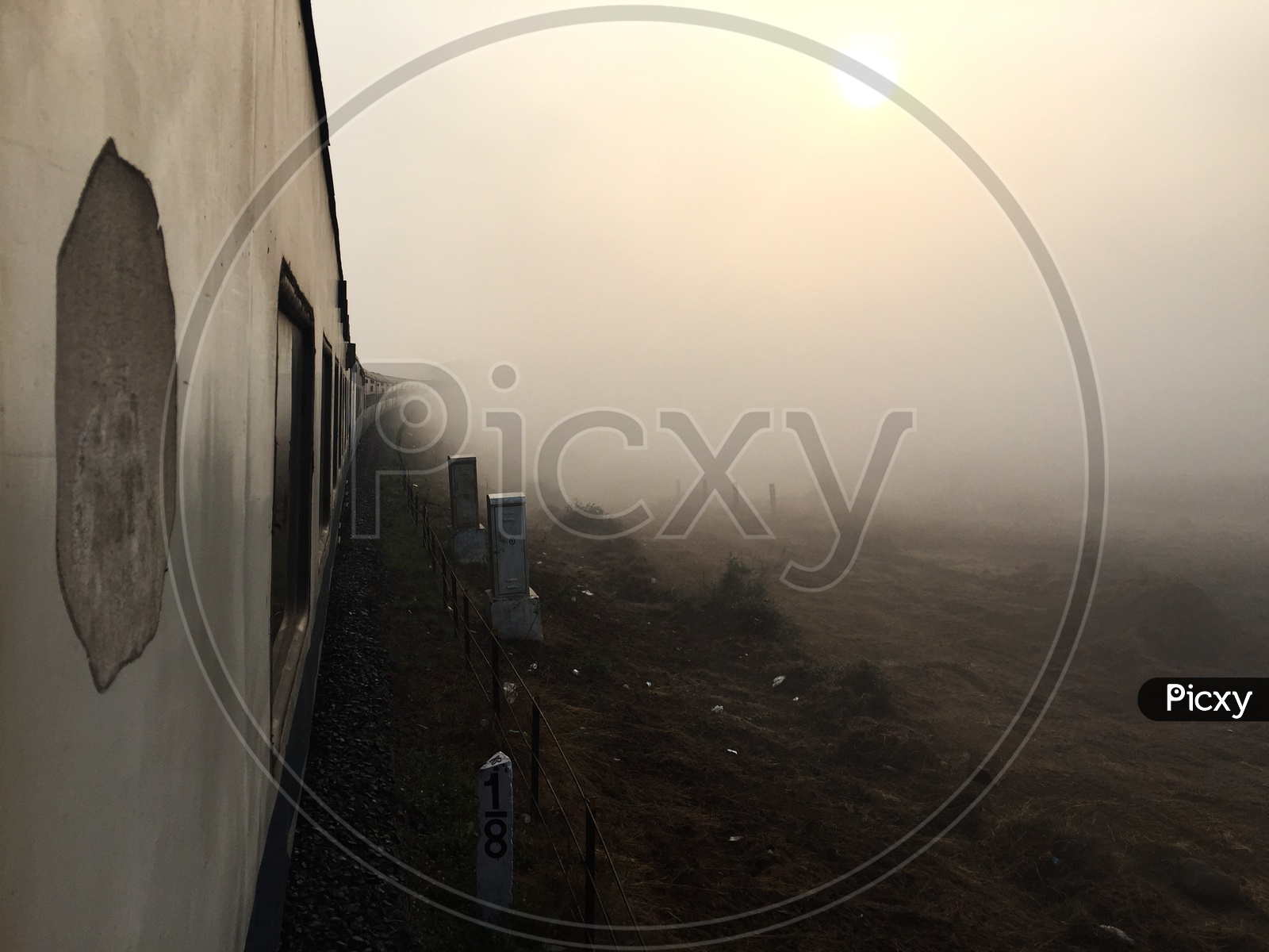 A misty morning in a train