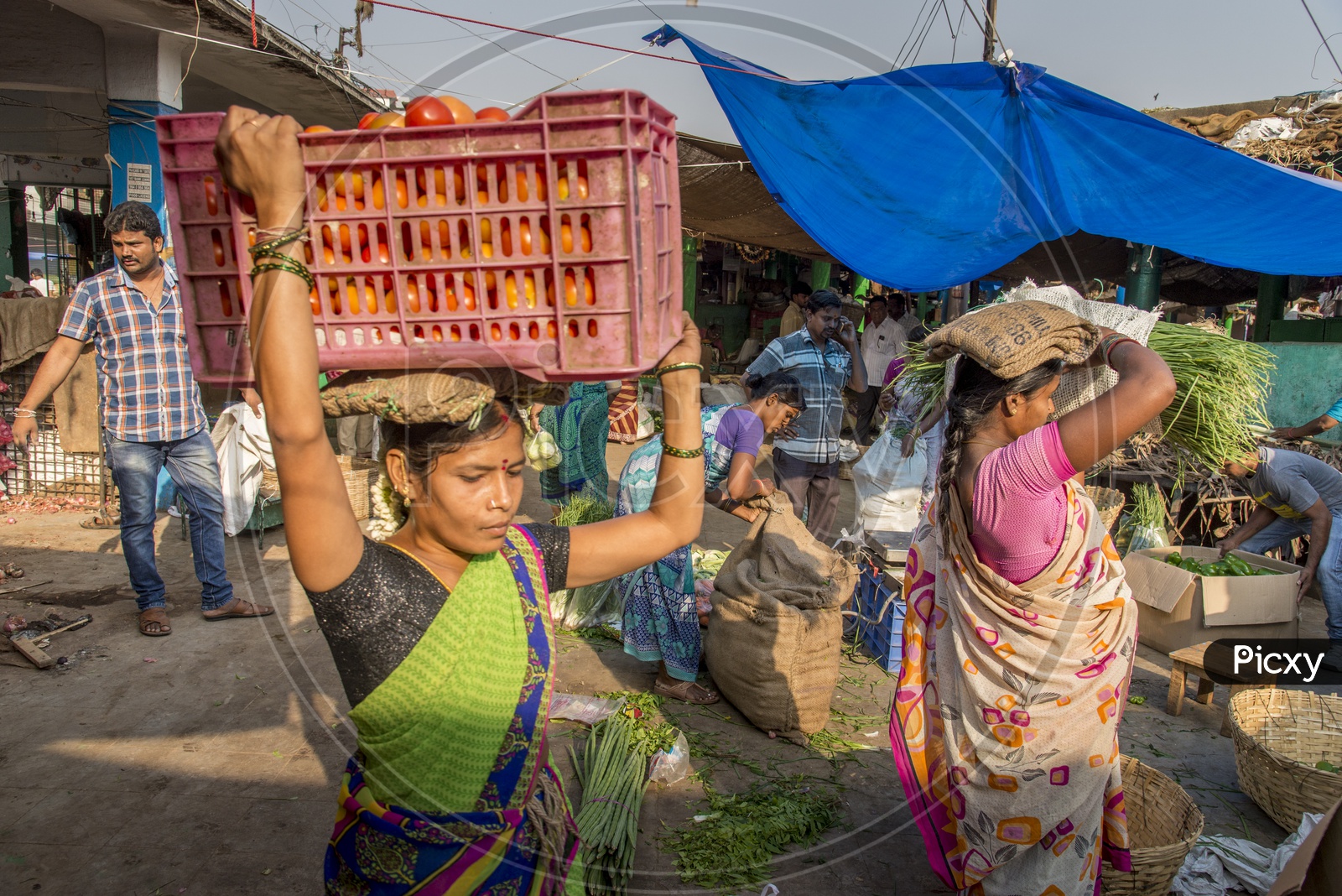 Female worker in Monda Market Hyderabad