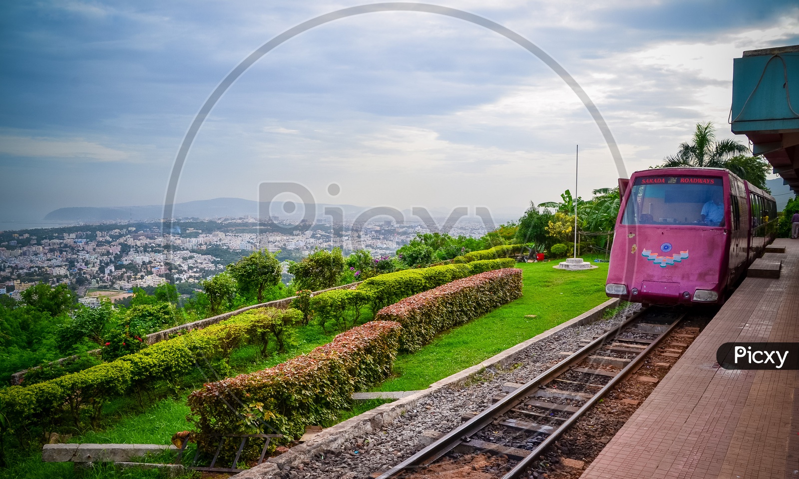 Kailasgiri Hill Toy Train with view of Vizag City