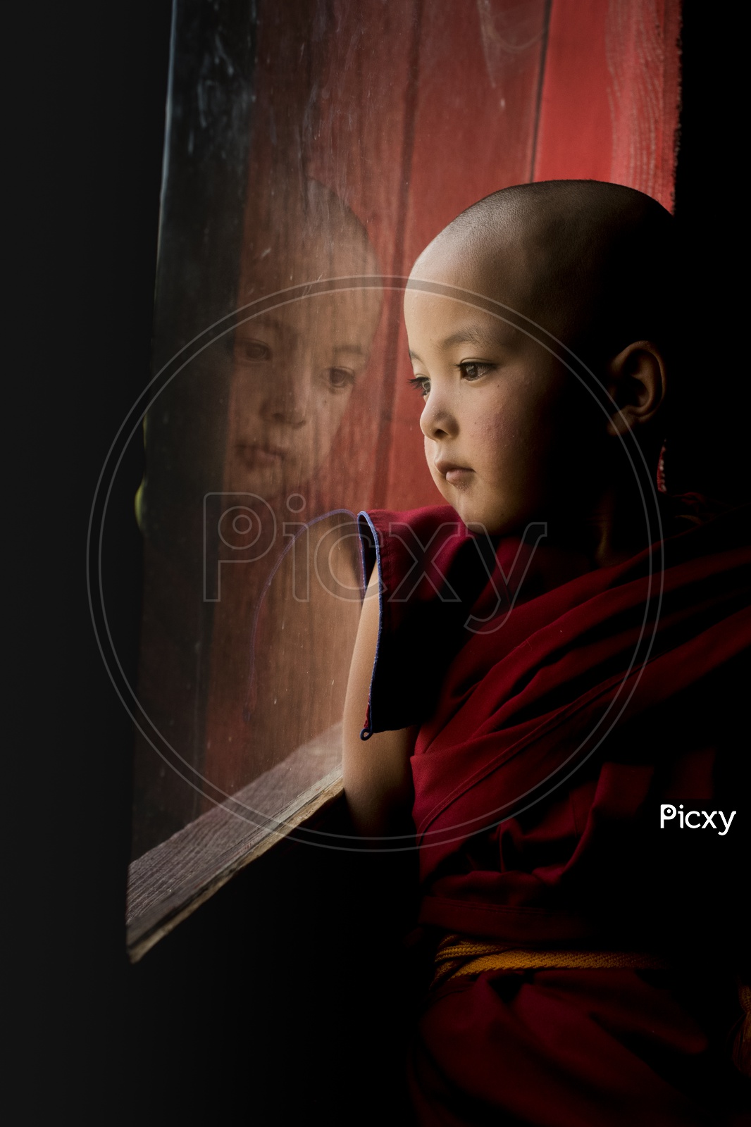 Child Buddhist Monk in Thikse Monastery