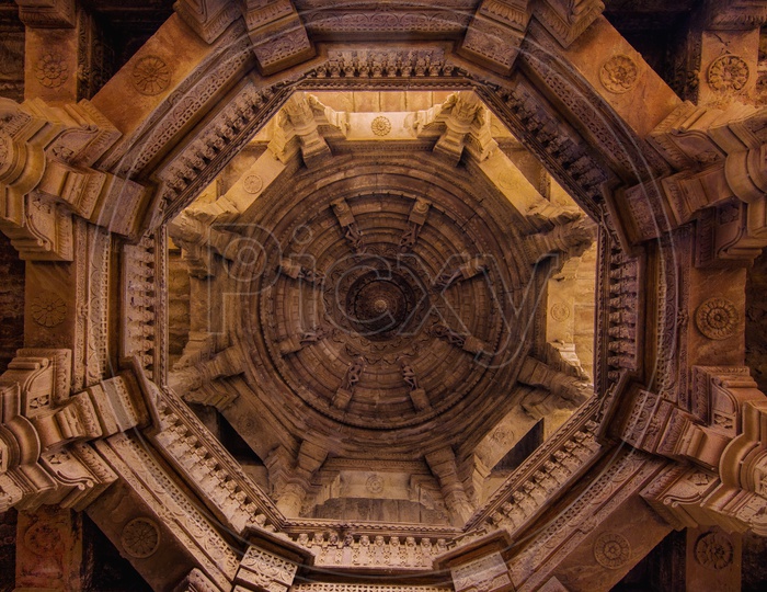 Ceiling of temple at Mandore