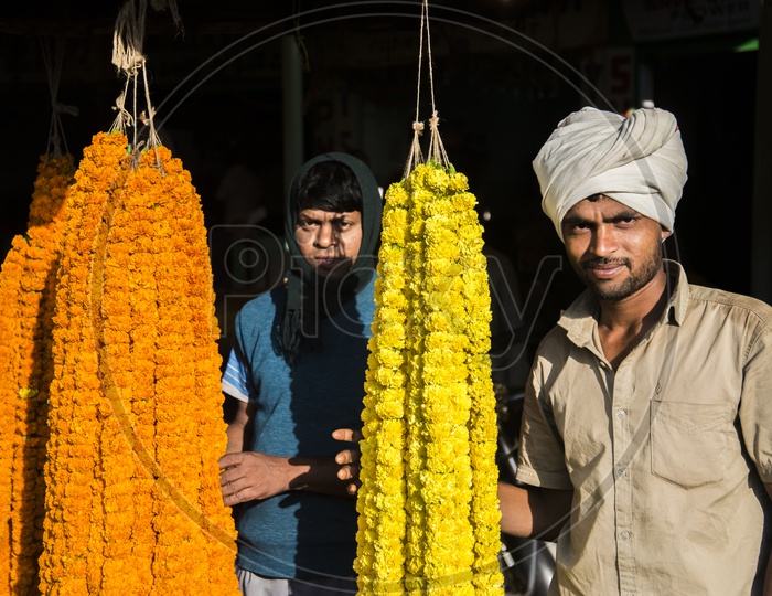 Flower Vendors at Gudimalkapur Flower Market