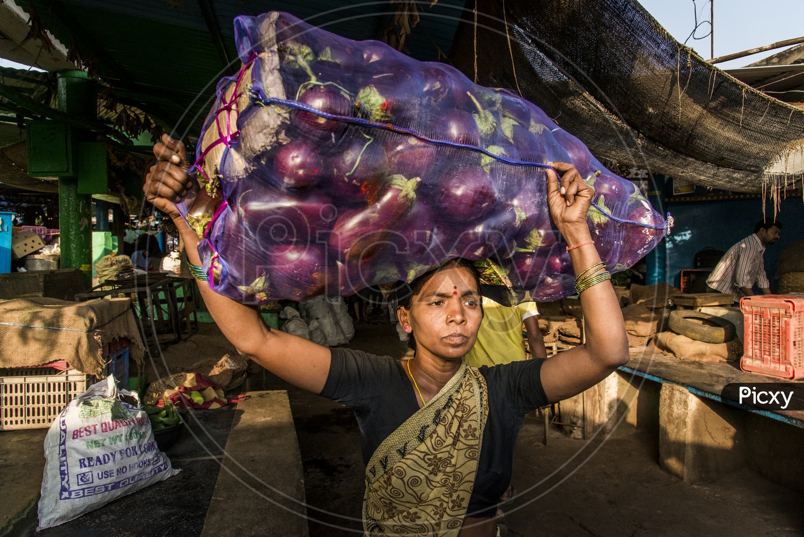 Lady Worker in Monda Market, Hyderabad